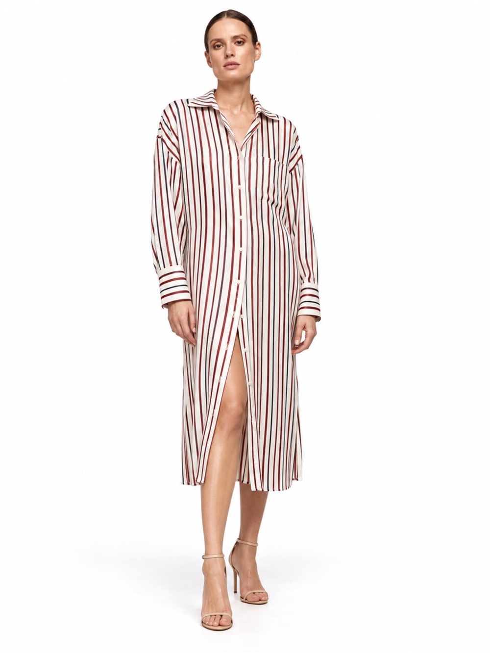 Anine Bing Milly 100% Silk Striped Shirt Dress XS NWT